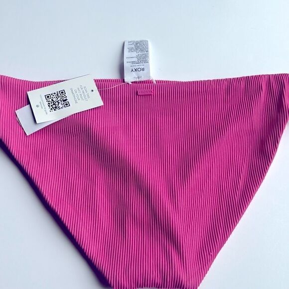 ROXY Juniors' Love The Comber Bikini Bottoms Size XLarge Ribbed Swim Pink New - Picture 10 of 13